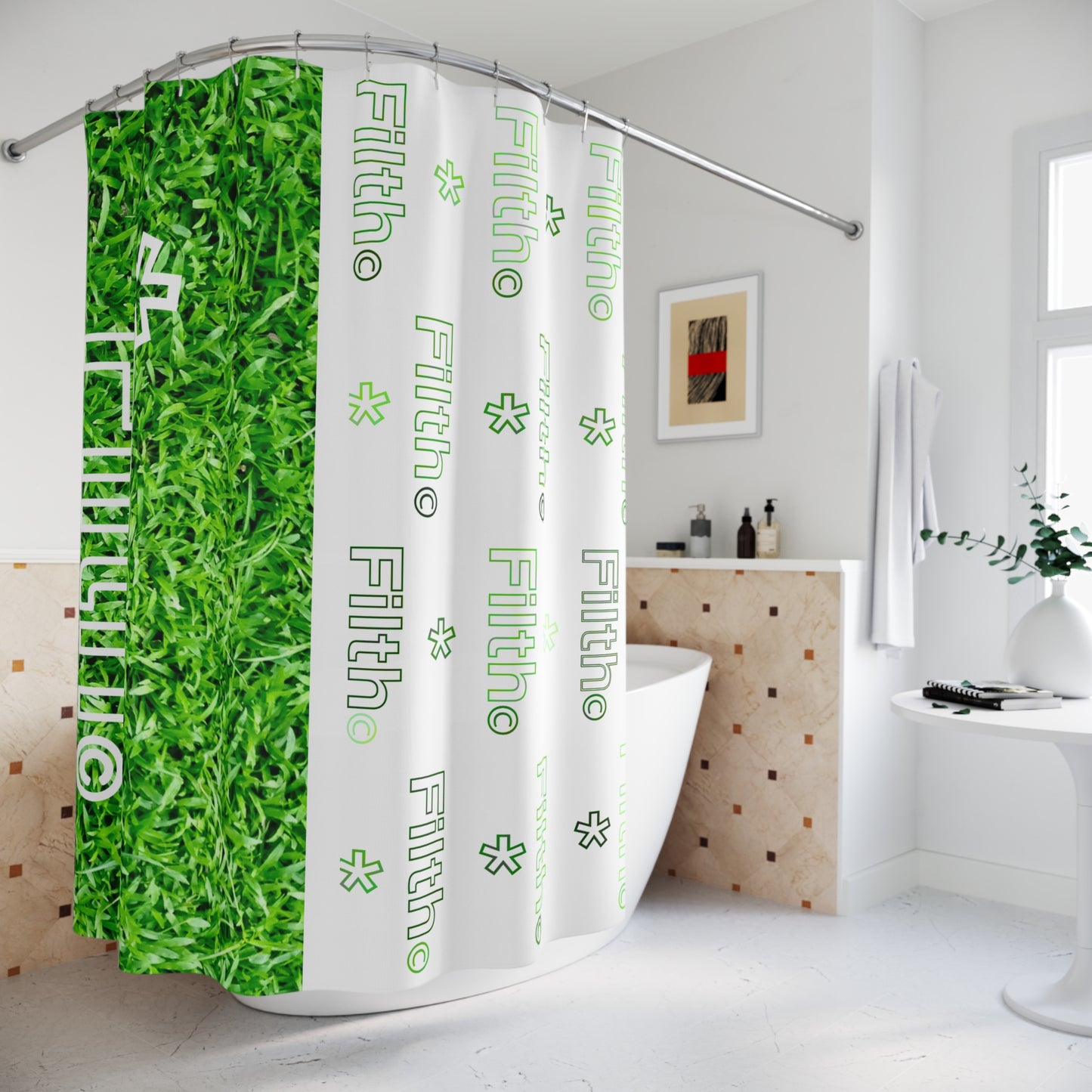 CLEAN UP NICE. FILTH (Shower Curtain)