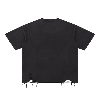 HARD WORK. (Snow Washed Raw-Hem Top)
