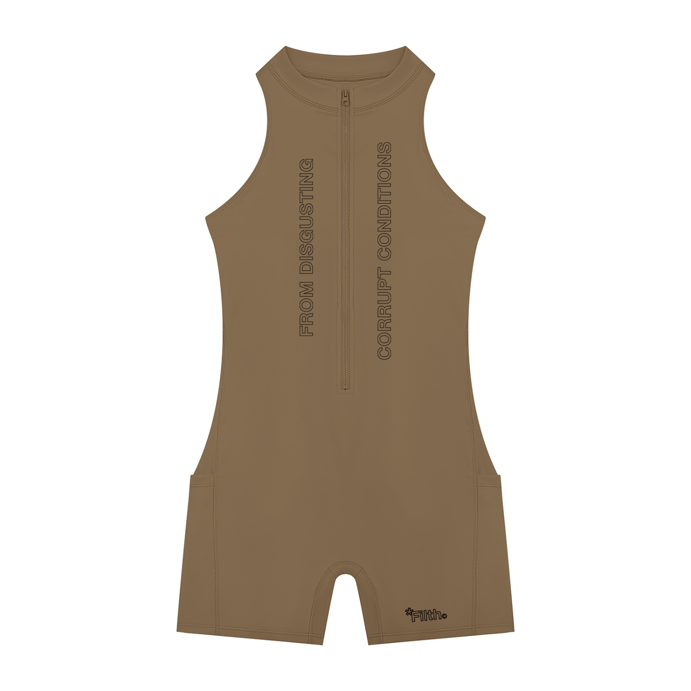 TRAPQUEEN (Women’s Quarter-Zip Yoga Romper)
