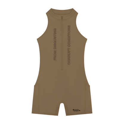 TRAPQUEEN (Women’s Quarter-Zip Yoga Romper)