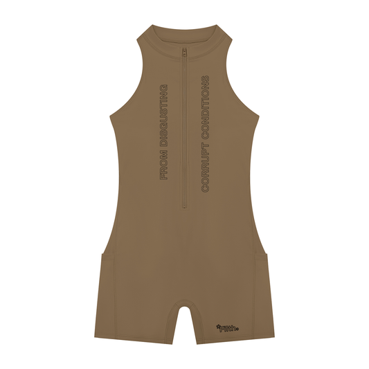 TRAPQUEEN (Women’s Quarter-Zip Yoga Romper)