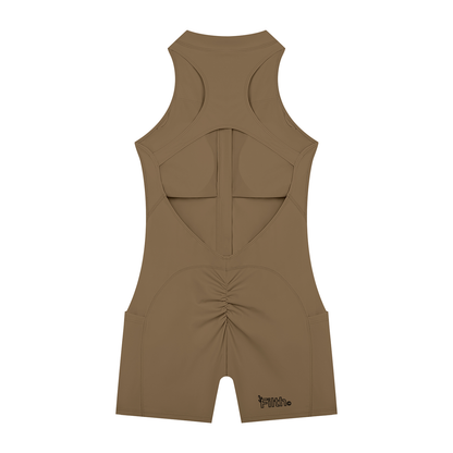 TRAPQUEEN (Women’s Quarter-Zip Yoga Romper)