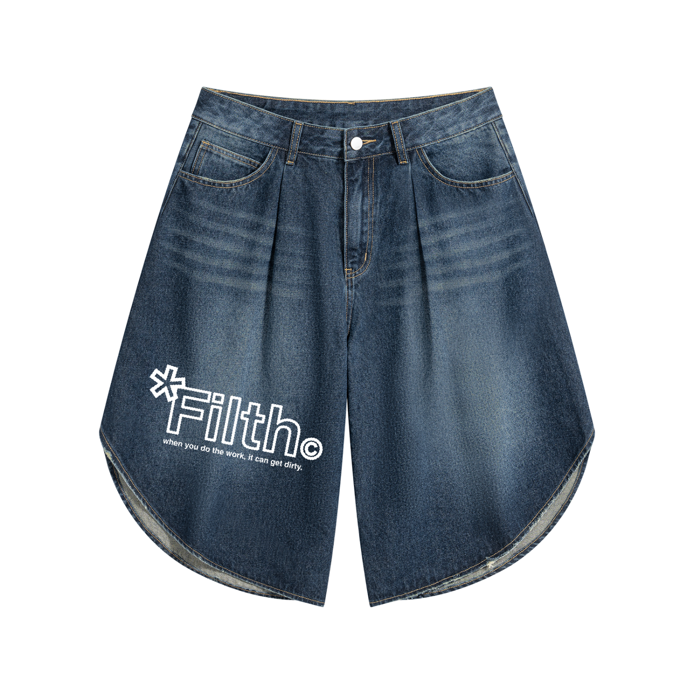 FILTH. TRIM. RELAXED. (Wide Leg Denim Shorts)