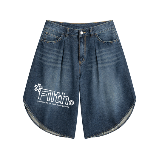 FILTH. TRIM. RELAXED. (Wide Leg Denim Shorts)