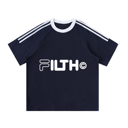FOREVER. DAYSOFF. Contrast Tape Crewneck Cotton T-Shirt