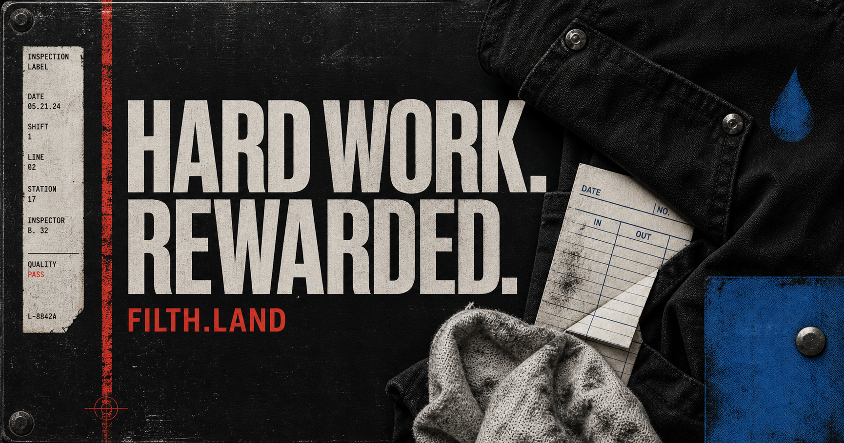 Hard work rewarded: FILTH workwear and a marked timecard